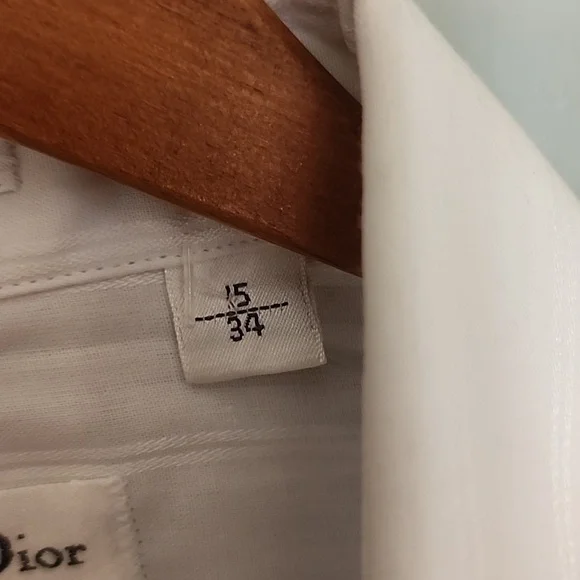 Christian Dior Monsieur Shirt Men's Button  up White Long sleeve  size 15/34 - Picture 4 of 8